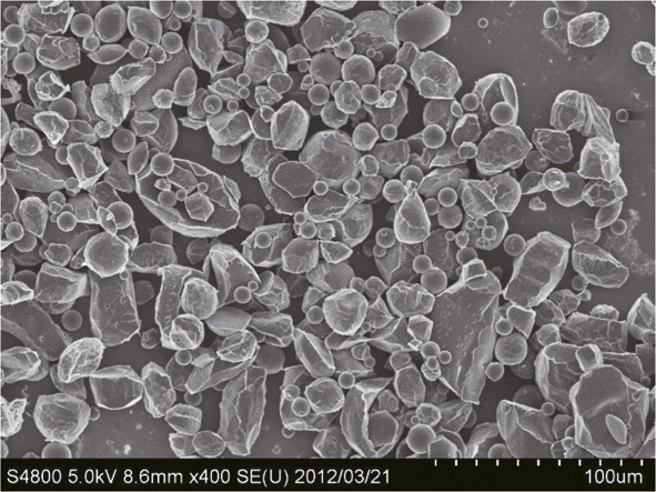 Polystyrol Partikel - Osmium Beschichtung